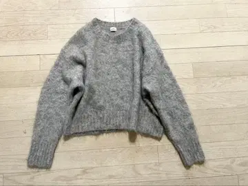 새상품급 유나이티드 애로우즈 알파카 믹스 샤기 크롭 풀오버 니트