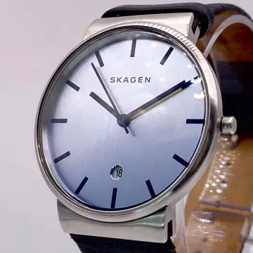 작동 SKAGEN ANCHER 데이트 파랑 다이얼 쿼츠 손목시계 남성용