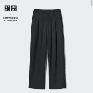 새상품급 브러쉬드 저지 턱 와이드 팬츠 S 사이즈 다크 그레이