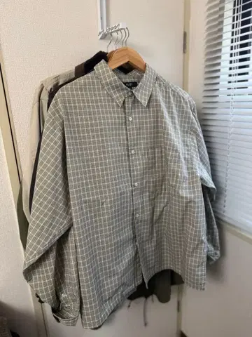 BEAMS 미니 체크 무늬 박스 셔츠