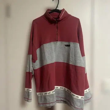 VANS USA 하프 지퍼 트레이닝복 빨간색 그레이 반스 빅 사이즈