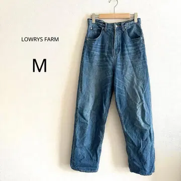 [ LOWRYS FARM ] 데님 팬츠 와이드 스트레이트 블루 M 청바지