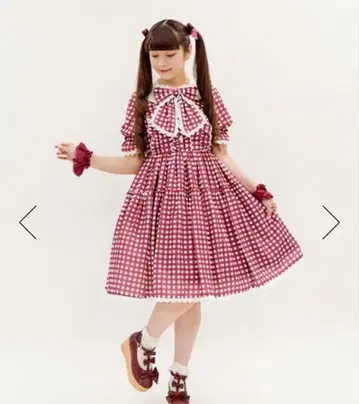 깅엄 체크 패턴 원피스
