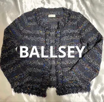 [ 레어 ] BALLSEY 노카라 자켓 트위드 라메 S 사이즈