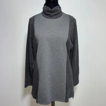 일본제 새상품 따뜻한 소재 베리 본 패턴 절개 튜닉 셔링 그레이