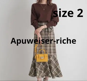 [ 아푸와이저 리셰 ] 체크 플레어 스커트 머메이드