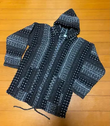 믹스 니트 후드티 풀 집업 에콰도르 니트 포켓 부착