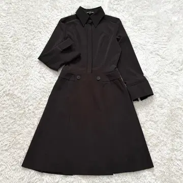 [컨디션 최상] 폭시 뉴욕 트렌치코트 원피스 플리츠 40 블랙