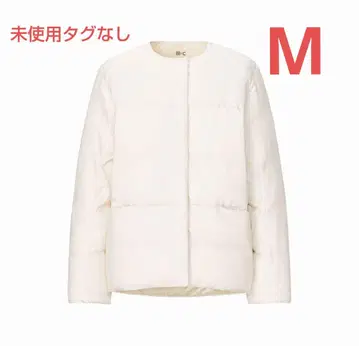 미사용 유니클로 UNIQLO C 노카라 라이트 다운 자켓 화이트 M