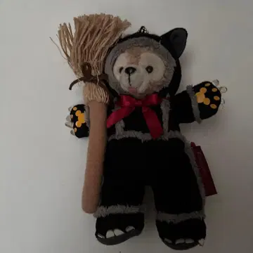 디즈니씨 할로윈 더피 검은 고양이 코스튬 인형 배지