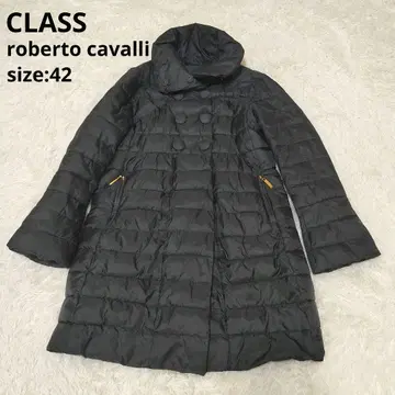 [고급 고품질] 로베르토 카발리 솜 코트 42 블랙 빅 사이즈