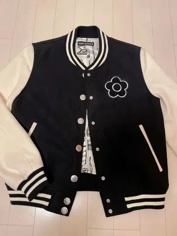 레어 MARY QUANT 플라워 자수 바시티 자켓