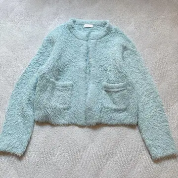 BALLSEY 알파카 퍼 숏 가디건