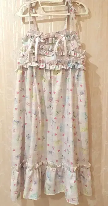 나일 퍼치 오리지널 프린트 토끼 체크 원피스