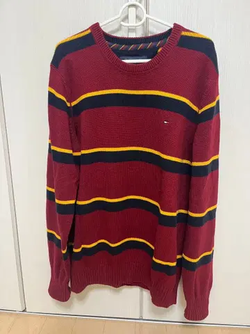 TOMMY HILFIGER 빨검 스트라이프 니트 스웨터 XL