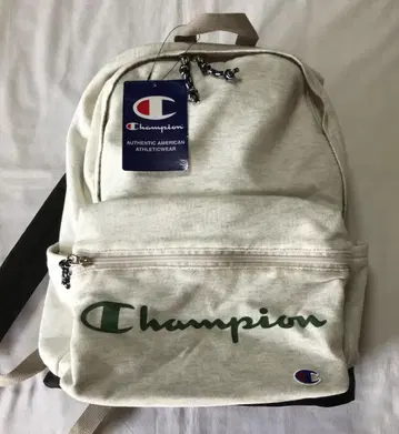 챔피온 맨투맨 소재 백팩 (오프화이트에 옅은 그레이 멜란지)