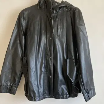 Zelal Sports 페이크 레더 후드 자켓 9호