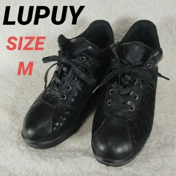 LUPUY 퀼팅 블랙 사이드 지퍼 여성용 스니커즈