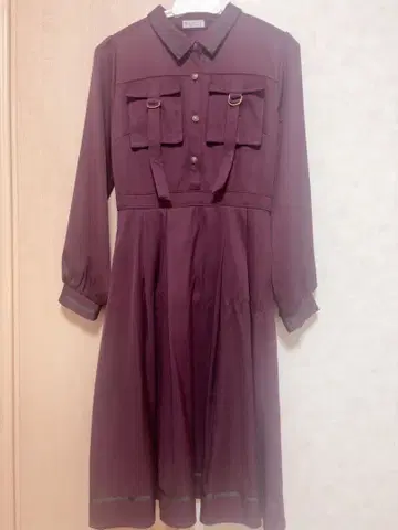 axes femme 버건디 롱 원피스