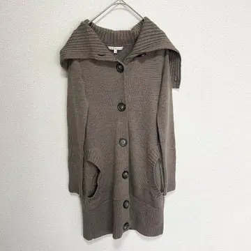 BANANA REPUBLIC 후드 부착 롱 가디건 브라운 XS