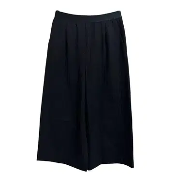 새상품급*세시카 핀스트라이프 블랙 와이드 앵클 팬츠 허리밴딩 기모