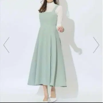 swingle 이소재 라메 트위드 오버롤 스커트 민트