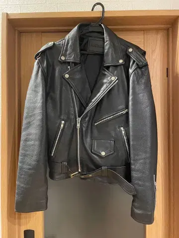 가죽 더블 라이더 자켓 블랙