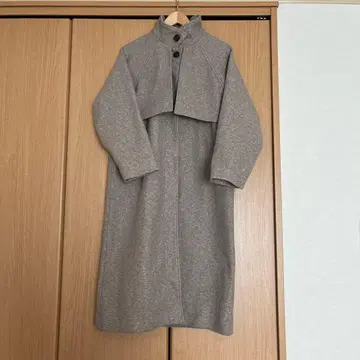 [클리닝 완료] 스탠드 카라 2way 롱 코트 그레이