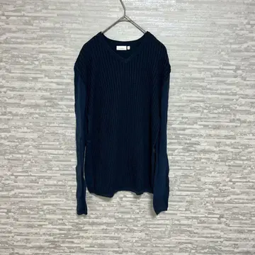 캘빈클라인 네이비 V넥 리브 니트 M 남성용