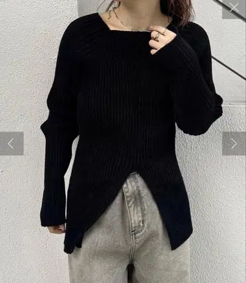 mystic 벨벳 아라이 립 니트 블랙