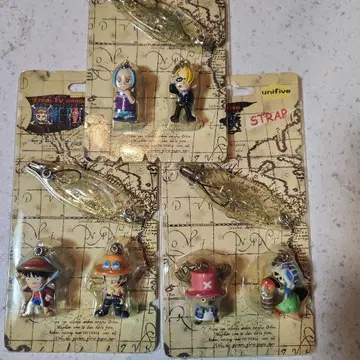 원피스 캐릭터 스트랩 3개 세트 키링 반프레스토