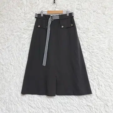 [ SCOT CLUB ] 플레어 롱 스커트 (9) 벨트 포함 허리밴딩