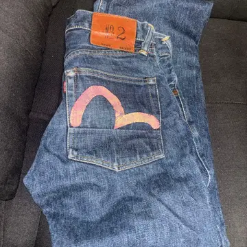 Evisu 핑크 갈매기 데님 26 x 35