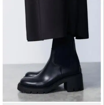 블랙 사이드 고어 부츠 힐 5cm