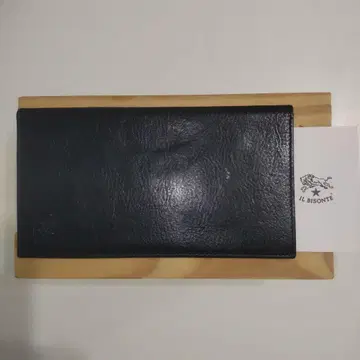 IL BISONTE 블랙 가죽 접이식 지갑