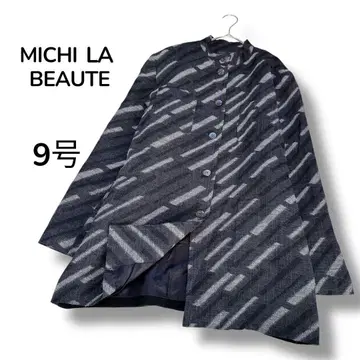 [ 미치라보테 ] 울 일본풍 패턴 스탠드 넥 싱글 자켓 성인 페미닌