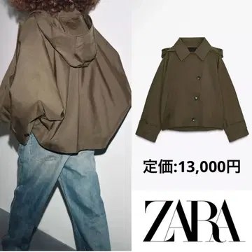 ZARA 숏 트렌치 후디 코트 자켓 카키