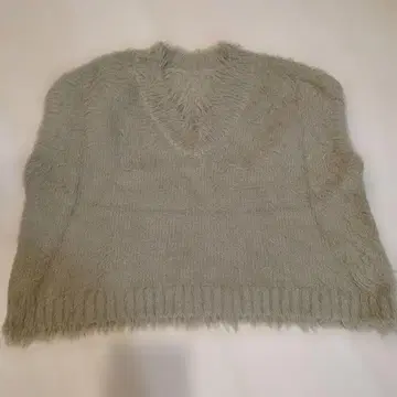 allureville 샤기 니트 베스트 옅은 베이지 사이즈 2