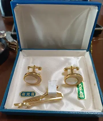 미사용 새상품 골드 컬러 커프스 단추 넥타이핀 세트