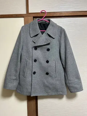 GU 그레이 울 혼방 피코트