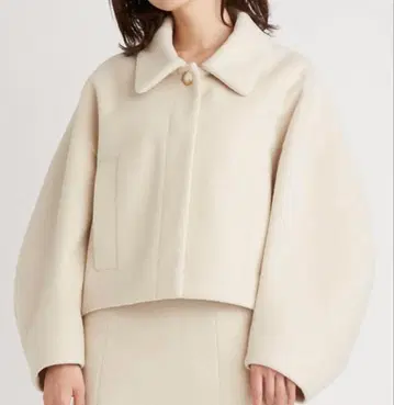 스나이델 snidel 크림색 울풍 숏 자켓 코트