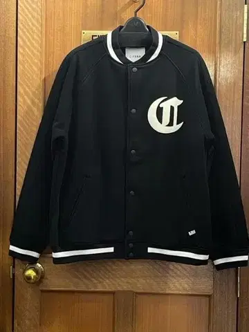 L 사이즈 블랙 면 일본제 미사용 새상품 바시티 자켓 아우터 남성용 점퍼