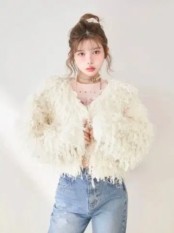 darich 컬러 루프 니트 가디건