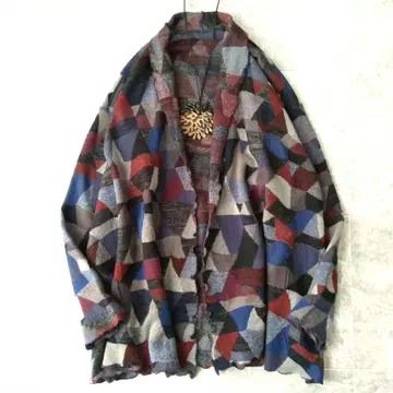 526 바바구리 요건 레일 자카드 니트 가디건