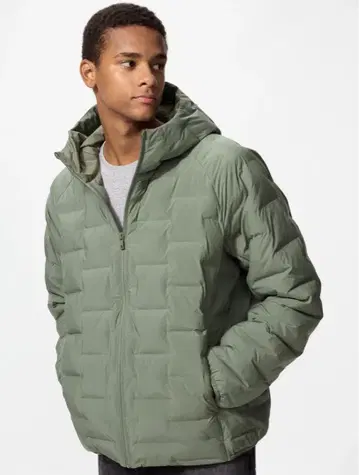 유니클로 퍼프 테크 후드티 478268 53 그린 L 사이즈