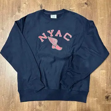 챔피언 NYAC 맨투맨 트레이닝복 M XL 네이비
