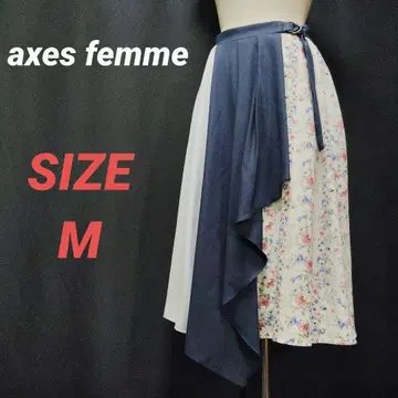 axes femme 엑시즈팜 꽃무늬 절개 스커트 롱 프릴 M