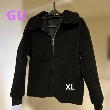 GU 여성용 겨울 상품 지퍼 아우터 블랙 XL 사이즈