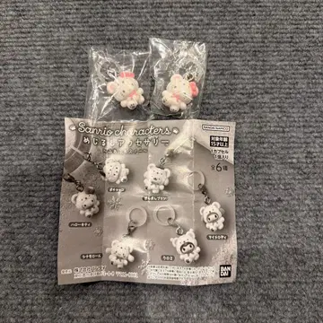 산리오 포근포근 스노우 헬로키티 메지루시 액세서리 2개 세트