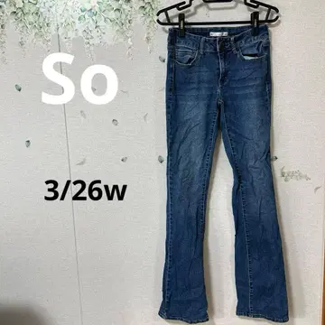 So 부츠컷 데님 팬츠 3/26W 슬림 레그 청바지 스타일리시